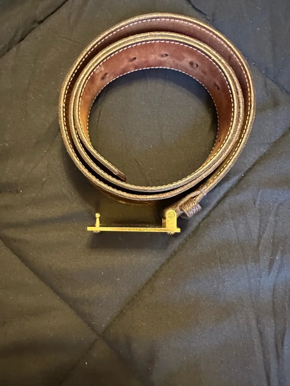 Louis Vuitton Brown Leather Belt Strap with Stamped Size. Authentic! - Picture 5 of 7